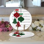 - Supla2li-8612-Gorsel3 - Realhomes  Realhomes Beyaz Zemin Üzerinde Ekose Desenli Çan Desenli Modern 2'li Yuvarlak Servis Altlığı - Supla Realhomes