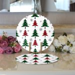 - Supla2li-8615-Gorsel3 - Realhomes Realhomes Beyaz Zemin Üzerinde Ekoseli Çamağacı Desenli Dijital Baskılı Modern 2'li Yuvarlak Servis Altlığı - Supla Realhomes