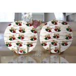 - Supla2li-8620-Gorsel2 - Realhomes Müzik Notaları Ekose Çan Motifli Özel Tasarım 2'li Yuvarlak Servis Altlığı – Supla Realhomes