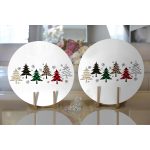 - Supla2li-8621-Gorsel2 - Realhomes Realhomes Beyaz Zemin Üzerinde Ekoseli Çamağacı Desenli Dijital Baskılı Modern 2'li Yuvarlak Servis Altlığı - Supla Realhomes