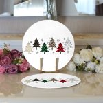 - Supla2li-8621-Gorsel3 - Realhomes Realhomes Beyaz Zemin Üzerinde Ekoseli Çamağacı Desenli Dijital Baskılı Modern 2'li Yuvarlak Servis Altlığı - Supla Realhomes