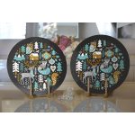 - Supla2li-8622-Gorsel2 - Realhomes Realhomes Pastel Zemin Üzerinde Yılbaşı Desenli Dijital Baskılı Modern 2'li Yuvarlak Servis Altlığı - Supla Realhomes