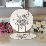 - Supla2li-8623-Gorsel3 - Realhomes Realhomes Pastel Zemin Üzerinde Çiçek Desenli Dijital Baskılı Modern 2'li Yuvarlak Servis Altlığı - Supla Realhomes