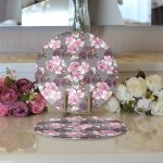 - Supla2li-8625-Gorsel3 - Realhomes Realhomes Rengarenk Zemin Üzerinde Çiçek Desenli Dijital Baskılı Modern 2'li Yuvarlak Servis Altlığı - Supla Realhomes