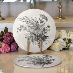 Realhomes Rengarenk Zemin Üzerinde Çiçek Desenli Dijital Baskılı Modern 2'li Yuvarlak Servis Altlığı - Supla Realhomes