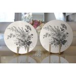 Realhomes Rengarenk Zemin Üzerinde Çiçek Desenli Dijital Baskılı Modern 2'li Yuvarlak Servis Altlığı - Supla Realhomes