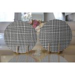 Realhomes Beyaz Zeminli Siyah Zebra Desenli Dijital Baskılı Modern 2'li Yuvarlak Servis Altlığı - Supla Realhomes