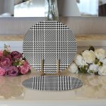 Realhomes Beyaz Zeminli Siyah Zebra Desenli Dijital Baskılı Modern 2'li Yuvarlak Servis Altlığı - Supla Realhomes