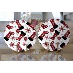 - Supla2li-8647-Gorsel2 - Realhomes Realhomes Beyaz Zemin Üzerinde Ekoseli Kartanesi Desenli Modern 2'li Yuvarlak Servis Altlığı - Supla Realhomes