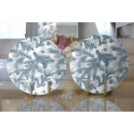 - Supla2li-8651-Gorsel2 - Realhomes Realhomes Beyaz Zemin Üzerinde Renkli Çam Yaprağı Desenli Modern 2'li Yuvarlak Servis Altlığı - Supla Realhomes