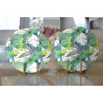 - Supla2li-8654-Gorsel2 - Realhomes  Realhomes Beyaz Zeminli Renkli Yaprak Desenli Dijital Baskılı Modern 2'li Yuvarlak Servis Altlığı - Supla Realhomes