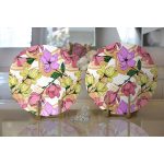 Realhomes Beyaz Zemin Üzerinde Çiçek Desenli Dijital Baskılı Modern 2'li Yuvarlak Servis Altlığı - Supla Realhomes