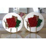 - Supla2li-8662-Gorsel2 - Realhomes  Realhomes Beyaz Zeminli Ekoseli Kumaş Desenli Dijital Baskılı Modern 2'li Yuvarlak Servis Altlığı - Supla Realhomes