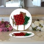 - Supla2li-8662-Gorsel3 - Realhomes  Realhomes Beyaz Zeminli Ekoseli Kumaş Desenli Dijital Baskılı Modern 2'li Yuvarlak Servis Altlığı - Supla Realhomes