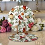 - Supla2li-8666-Gorsel1 - Realhomes Realhomes Beyaz Zemin Üzerinde Çiçek Desenli Dijital Baskılı Modern 2'li Yuvarlak Servis Altlığı - Supla Realhomes