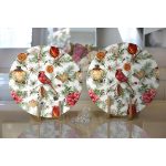 - Supla2li-8666-Gorsel2 - Realhomes Realhomes Beyaz Zemin Üzerinde Çiçek Desenli Dijital Baskılı Modern 2'li Yuvarlak Servis Altlığı - Supla Realhomes