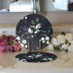 Realhomes Pastel Zeminli Rengarenk Çiçek Desenli Dijital Baskılı Modern 2'li Yuvarlak Servis Altlığı - Supla Realhomes