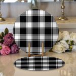 - Supla2li-8673-Gorsel1 - Realhomes Realhomes Beyaz Zeminli Siyah Ekose Desenli Dijital Baskılı Modern 2'li Yuvarlak Servis Altlığı - Supla Realhomes