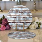 - Supla2li-8675-Gorsel1 - Realhomes Realhomes Beyaz Zeminli Renkli Yaprak Desenli Dijital Baskılı Modern 2'li Yuvarlak Servis Altlığı - Supla Realhomes