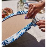 - Supla2li-8682-Gorsel4 - Realhomes Realhomes Beyaz Zeminli Mavi Renkli Deniz Otu Dijital Baskılı Modern 2'li Yuvarlak Servis Altlığı - Supla Realhomes