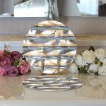 - Supla2li-8685-Gorsel3 - Realhomes Realhomes Beyaz Zeminli Renkli Yaprak Desenli Dijital Baskılı Modern 2'li Yuvarlak Servis Altlığı - Supla Realhomes