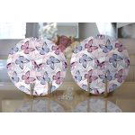 - Supla2li-8695-Gorsel2 - Realhomes Realhomes Beyaz Zeminli Renkli Kelebek Desenli Dijital Baskılı Modern 2'li Yuvarlak Servis Altlığı - Supla Realhomes