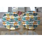 - Supla2li-8698-Gorsel2 - Realhomes Realhomes Beyaz Zemin Üzerinde Siyah Çizgili Renkli Yaprak Desenli 2'li Yuvarlak Servis Altlığı - Supla Realhomes