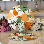 - Supla2li-8702-Gorsel1 - Realhomes Realhomes Renkli Zemin Üzerinde Onedraw Çizimki Meyva Desenli 2'li Yuvarlak Servis Altlığı - Supla Realhomes