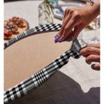 - Supla2li-8710-Gorsel4 - Realhomes Realhomes Beyaz Zeminli Siyah Ekose Desenli Dijital Baskılı Modern 2'li Yuvarlak Servis Altlığı - Supla Realhomes