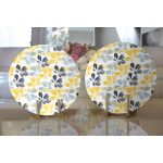 - Supla2li-8711-Gorsel2 - Realhomes Realhomes Beyaz Zeminli Renkli Yaprak Desenli Dijital Baskılı Modern 2'li Yuvarlak Servis Altlığı - Supla Realhomes