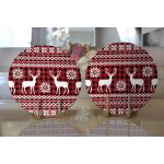 - Supla2li-8735-Gorsel2 - Realhomes  Ekose Pixel Geyik Tasarımlı Dekoratif 2'li Yuvarlak Servis Altlığı – Supla Realhomes