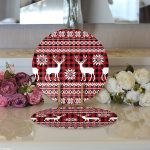 - Supla2li-8735-Gorsel3 - Realhomes  Ekose Pixel Geyik Tasarımlı Dekoratif 2'li Yuvarlak Servis Altlığı – Supla Realhomes