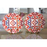 - Supla2li-8761-Gorsel2 - Realhomes  Realhomes Beyaz Zemin Üzerinde Çini Desenli Dijital Baskılı Modern 2'li Yuvarlak Servis Altlığı - Supla Realhomes