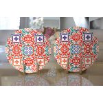 Realhomes Beyaz Zemin Üzerinde Çini Desenli Dijital Baskılı Modern 2'li Yuvarlak Servis Altlığı - Supla Realhomes