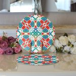 - Supla2li-8765-Gorsel3 - Realhomes  Realhomes Beyaz Zemin Üzerinde Çini Desenli Dijital Baskılı Modern 2'li Yuvarlak Servis Altlığı - Supla Realhomes