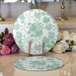 - Supla2li-8783-Gorsel1 - Realhomes Realhomes Pastel Zeminli Deniz Yıldızı Desenli Dijital Baskılı Modern 2'li Yuvarlak Servis Altlığı - Supla Realhomes