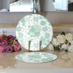 - Supla2li-8783-Gorsel3 - Realhomes Realhomes Pastel Zeminli Deniz Yıldızı Desenli Dijital Baskılı Modern 2'li Yuvarlak Servis Altlığı - Supla Realhomes