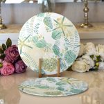 - Supla2li-8784-Gorsel1 - Realhomes Realhomes Beyaz Zeminli Deniz Yıldızı Desenli Dijital Baskılı Modern 2'li Yuvarlak Servis Altlığı - Supla Realhomes