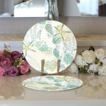 - Supla2li-8784-Gorsel3 - Realhomes Realhomes Beyaz Zeminli Deniz Yıldızı Desenli Dijital Baskılı Modern 2'li Yuvarlak Servis Altlığı - Supla Realhomes