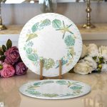 Realhomes Beyaz Zeminli Deniz Atı Desenli Dijital Baskılı Modern 2'li Yuvarlak Servis Altlığı - Supla Realhomes