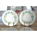 Realhomes Beyaz Zeminli Deniz Atı Desenli Dijital Baskılı Modern 2'li Yuvarlak Servis Altlığı - Supla Realhomes