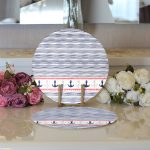 - Supla2li-8789-Gorsel3 - Realhomes Realhomes Beyaz Zemin Üzerinde Renkli Çizgili Çapa Desenli Modern 2'li Yuvarlak Servis Altlığı - Supla Realhomes