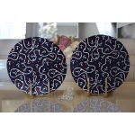 - Supla2li-8790-Gorsel2 - Realhomes Realhomes Renkli Zeminli Çapa Ve Halat Desenli Dijital Baskılı Modern 2'li Yuvarlak Servis Altlığı - Supla Realhomes