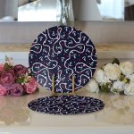 - Supla2li-8790-Gorsel3 - Realhomes Realhomes Renkli Zeminli Çapa Ve Halat Desenli Dijital Baskılı Modern 2'li Yuvarlak Servis Altlığı - Supla Realhomes