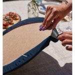 - Supla2li-8810-Gorsel4 - Realhomes Realhomes Renkli Zemin Üzerinde Yaprak Desenli Dijital Baskılı Modern 2'li Yuvarlak Servis Altlığı - Supla Realhomes