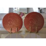 - Supla2li-8823-Gorsel2 - Realhomes Realhomes Renkli Zemin Üzerinde Onedraw Çizimli Bayan Silüeti 2'li Yuvarlak Servis Altlığı - Supla Realhomes