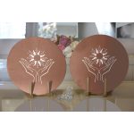 - Supla2li-8838-Gorsel2 - Realhomes Realhomes Pastel Zemin Üzerinde Onedraw Çizimli El Silüeti Modern 2'li Yuvarlak Servis Altlığı - Supla Realhomes