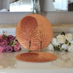 - Supla2li-8839-Gorsel3 - Realhomes  Realhomes Pastel Zemin Üzerinde Onedraw Çizimli Bayan Silüeti 2'li Yuvarlak Servis Altlığı - Supla Realhomes