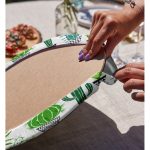 Realhomes Beyaz Zemin Üzerinde Yeşil Kaktüs Desenli 2'li Yuvarlak Servis Altlığı - Supla Realhomes