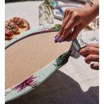 Realhomes Beyaz Zemin Üzerinde Kaktüs Desenli Dijital Baskılı Modern 2'li Yuvarlak Servis Altlığı - Supla Realhomes